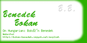 benedek bokan business card